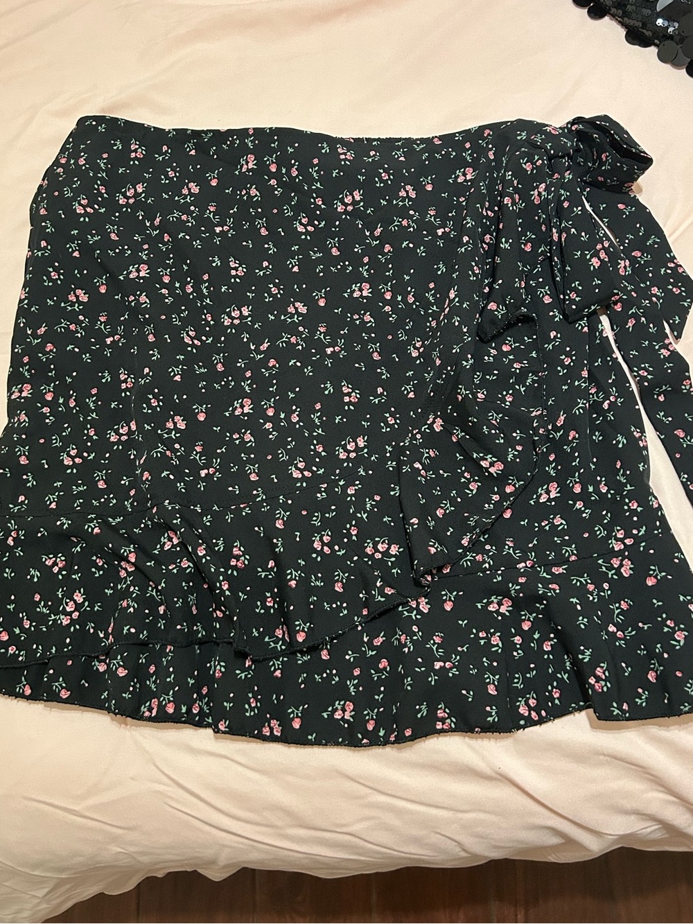 Floral print wrap skirt